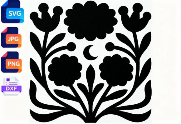 Black Floral Moon SVG Cut File: A Designer's Review
