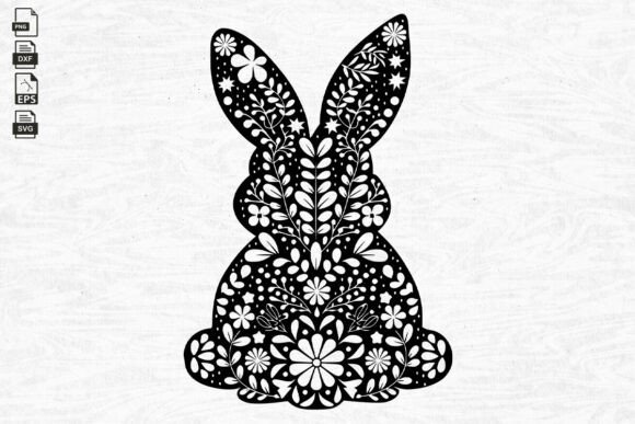 Easter SVG Floral Bunny for Embroidery Projects
