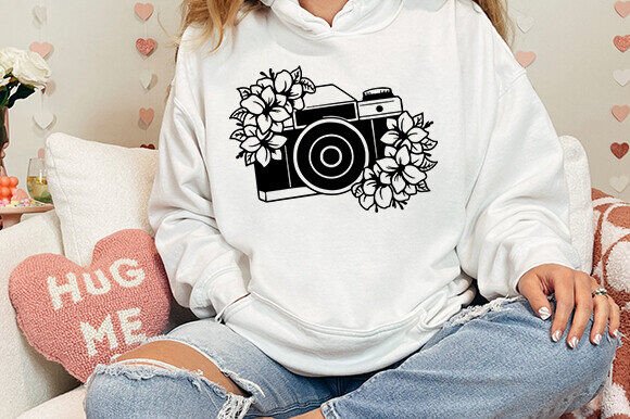 Floral Camera Svg, Camera Clipart Svg