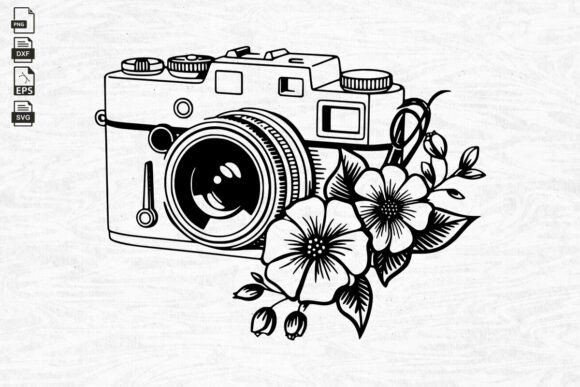 Floral Camera SVG, Camera with Flowers Review