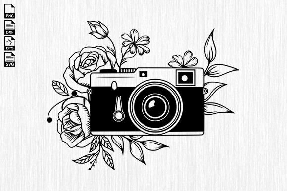 Floral Camera Svg Design Review for Embroidery Projects