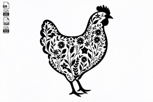 Floral Chicken SVG, Farmhouse, Flowers Review