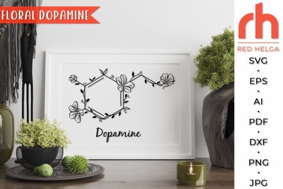 Floral Dopamine SVG, Flower Molecule Review