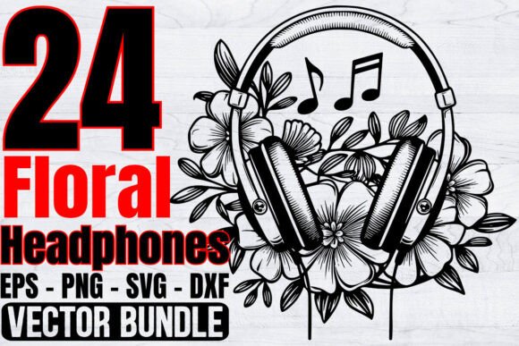 Floral Headphones Svg Bundle, Music Love Review