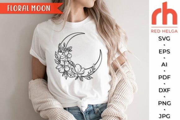Floral Moon SVG, Flower Luna Cut File Review