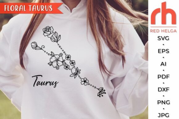 Floral Taurus SVG, Flower Zodiac Design Review
