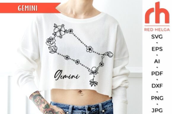Flower Gemini SVG, Floral Zodiac Design Review