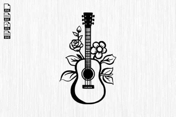 Guitar Svg, Floral with Guitar Svg File Review