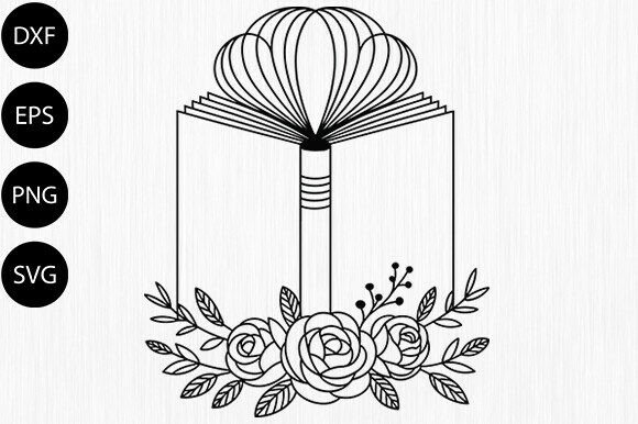 Reading Woman Svg Floral Book Review