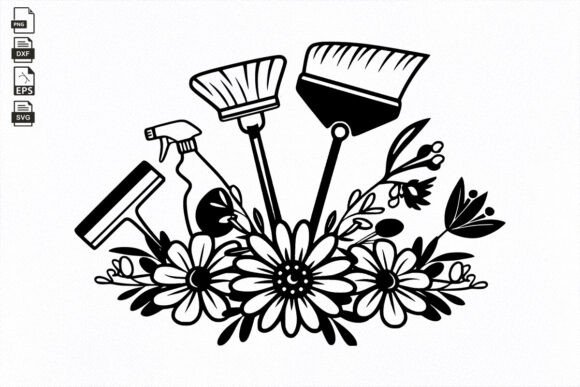 Reviewing Floor Cleaner SVG, Floral Cleaning Tool
